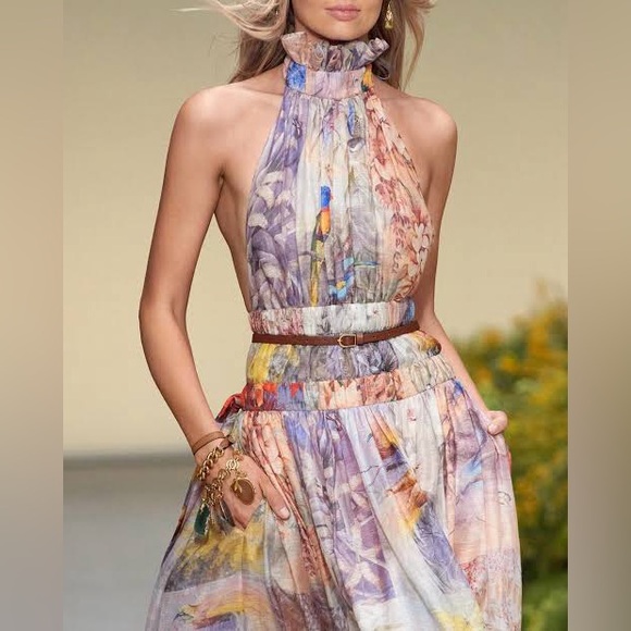 Zimmermann Dresses & Skirts - Zimmermann Botanica Patchwork Halter Gown in Book Print